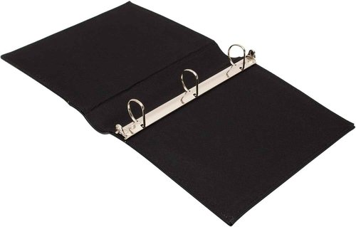 KLEER VU Executive Binder – Leather Binder with 1.5" D-Rings, 2 Tone Stitching with Ribbed Blue Spine, Holds 350 8.5x11 inch Sheets – for School, Library, Home, Law & Accounting Firm, Office (Blue)
