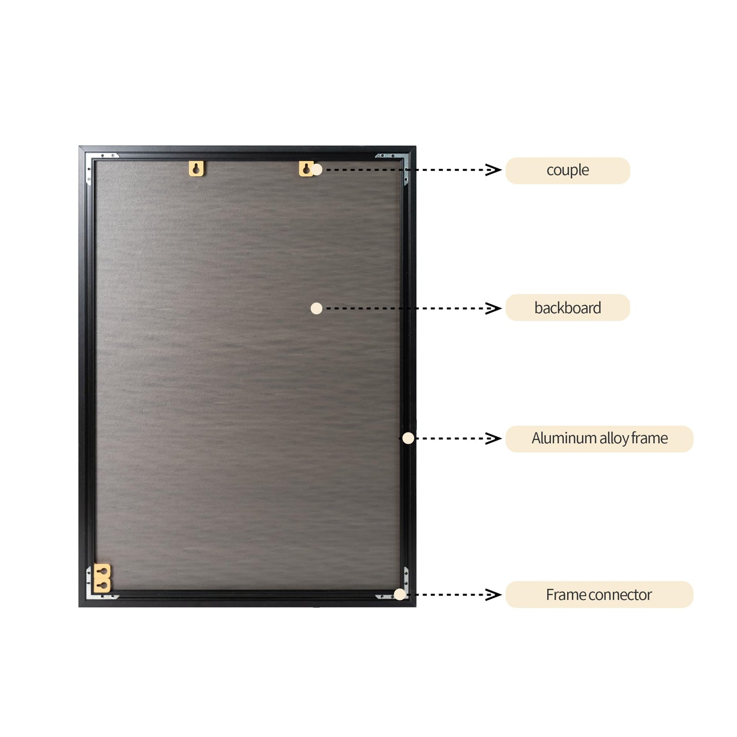 Cjgyz 16x24 Inch Black Poster Frame, Set of 2, Plexiglass Snap Frames, Front-loading Coated Aluminum Profile, Horizontal & Vertical Display