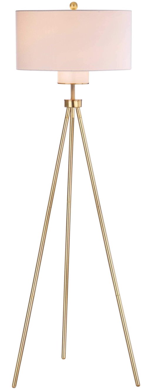 Safavieh Lighting Collection Enrica 66" Brass and Gold Floor Lamp
