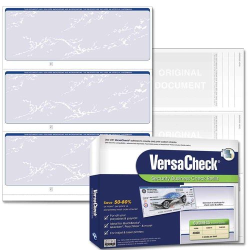 VersaCheck Security Business Check Refills, Business Voucher, Blue Prestige, 1 Box of 500 Sheets (10BP02-01247-9)