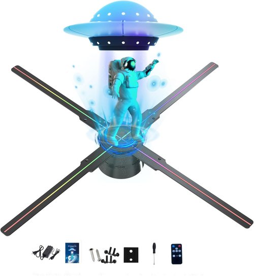 Skiennix 3D Hologram Fan - HD LED Projector with Bluetooth Remote & 700 Video Library | 46CM