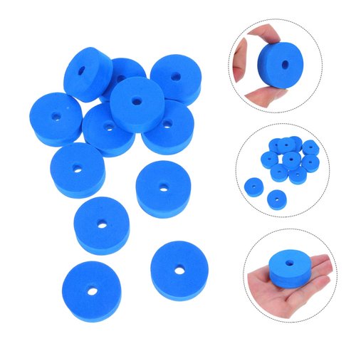 Toddmomy 12Pcs Lake Blue Cymbal Felt Pads Drum Washers for Hi Hat Stand Durable Vibration Accessories for Drum Protection and Performance