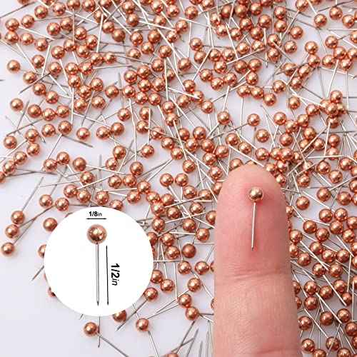 480 PCS Push Pins Metallic Color Map Tacks 1/8 inch Round Head with Stainless Point Head Marking Pins for Bulletin Board Map Picture Photo (Six Colors)