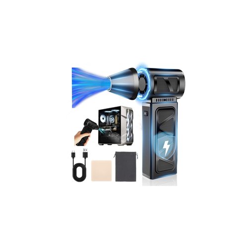 YUHUO Compressed Air Duster, 360000 RPM Electric Air Duster, Rechargeable Cordless Air Blower Power Turbo Fan,5 Gears Adjustable Jet Dry Blower Replace Air Can for Keyboard Computer Car Outdoor Home