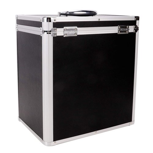 Vaultz Vinyl Record Storage Box - Locking 50 Album Holder & Organizer - Great Alternative to Flimsy LP Crate - 14.4 x 13.4 x 9.6 Inches - Led Zeppelin Album Design