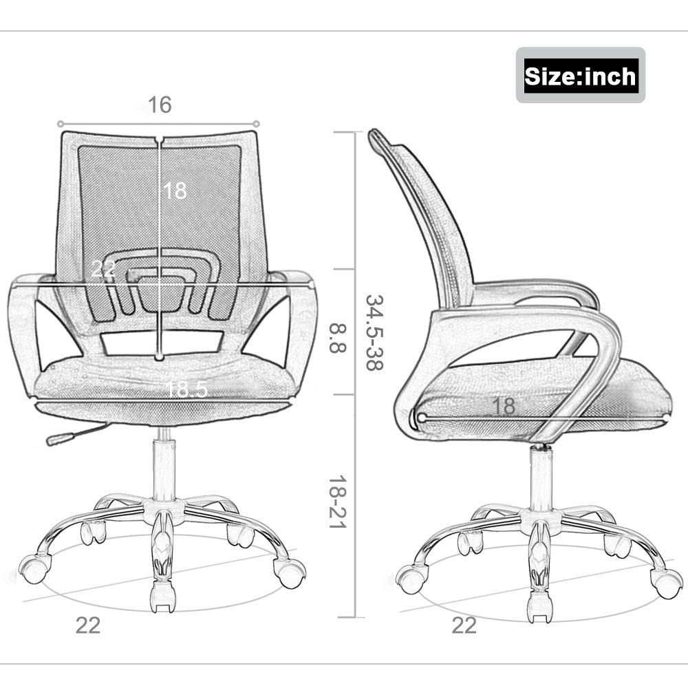 Office Chair Desk Chair Computer Chair Ergonomic Executive Swivel Rolling Task Chair for Back Support,2 Pack
