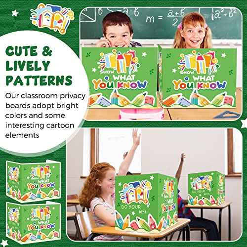 36 Pcs Desk Dividers Privacy Boards for Student Classroom Privacy Folders for Student Desks Study Carrels Reduces Distractions for School Tests, 15.76 x 13.3 x 11.8 inches(What You Know)
