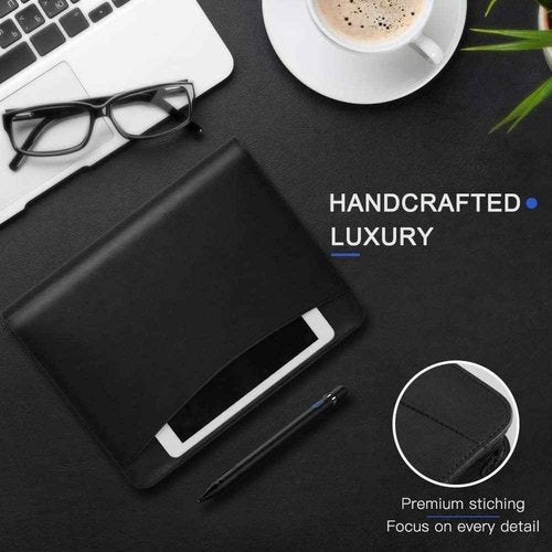 【2 Pack】 Padfolio Resume Portfolio Folder,OOWOLF PU Leather Professional with Round Ring Binder 8.5 x 11 Inch Writing Pad Tablet Sleeve Interview Document Organizer Business Card Holder Case