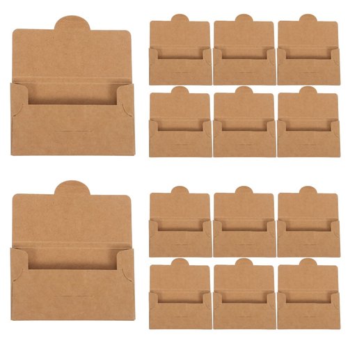 TEHAUX 30Pcs Kraft Paper Business Card Holder Box, Multi-Functional Card Storage Organizer for Desk, Membership, and More