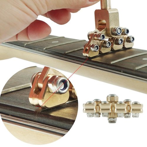 Guitar Fractal Fret Press - Guitar Fractals Fret Press Acoustic Electric Instruments Fret Press Repair Tool for Various Radius Fret Board Curvature Acoustic