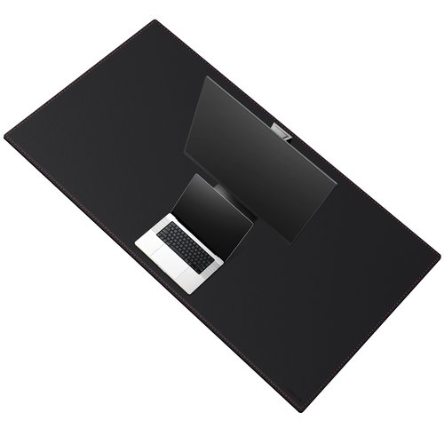 ZORESYN 59.1"x27.6" Leather Desk Pad Protector, Large Mouse Pad, Executive Computer Office Desk Mat, Non-Slip PU Leather Desk Blotter, Waterproof Desk Writing Pad for Office and Home (Black)
