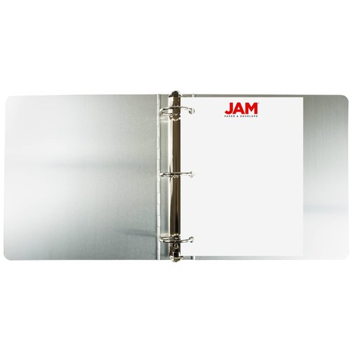 JAM PAPER Aluminium 2 inch Binders - Silver Aluminum 3 Ring Binder - Sold Individually