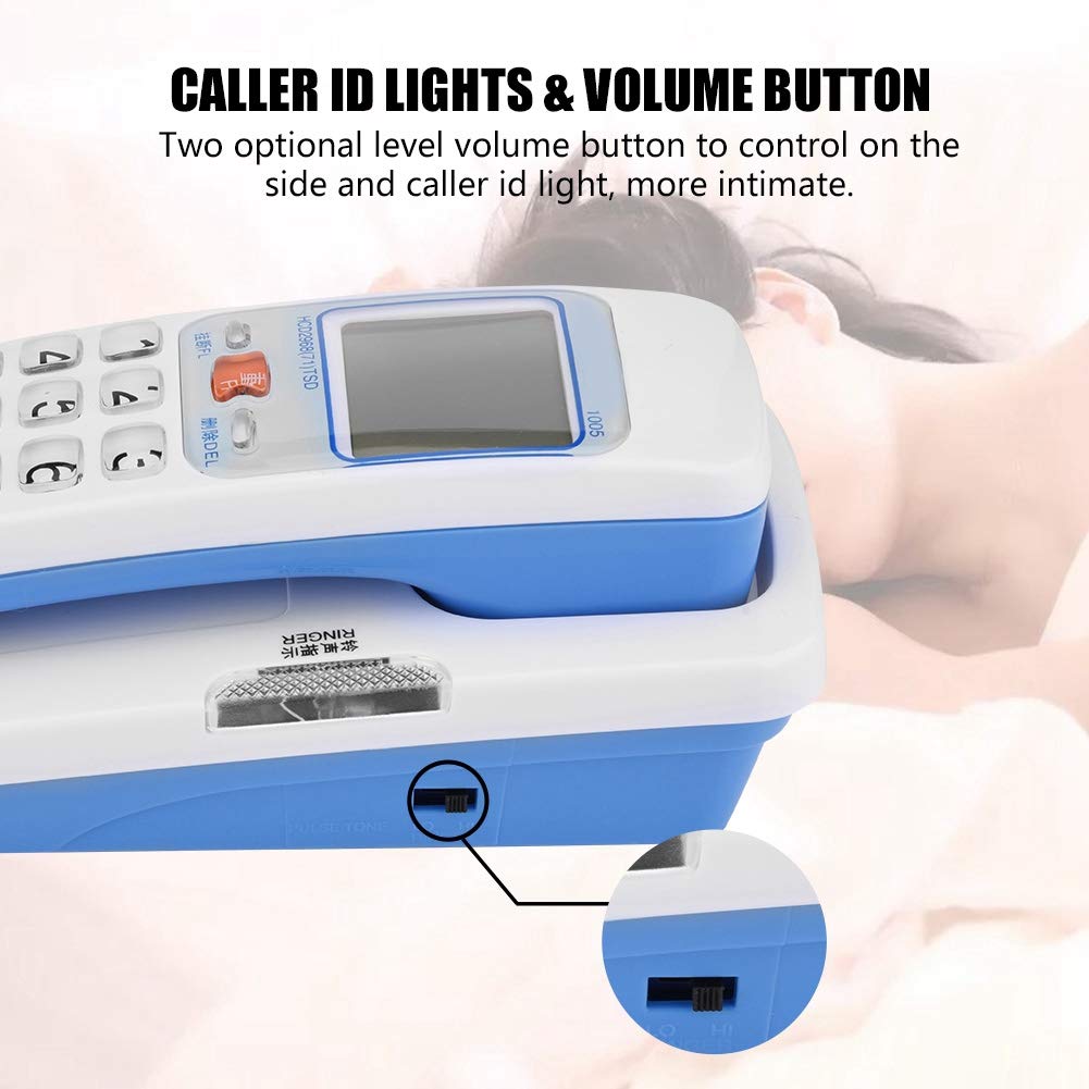 Corded Phone, /DTMF Caller ID Telephone Wall-Mounted Fixed Corded Phone Desk Put Landline Fashion Extension Telephone for Home (White)
