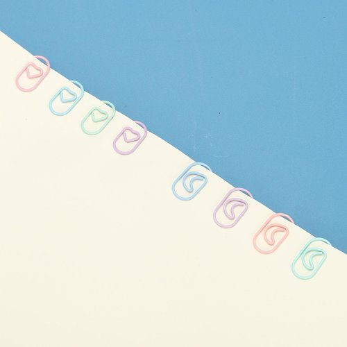PATIKIL 120pcs Paper Clip, 20mm Mini Heart Paper Clip Cute Metal Clips Rust-Proof Strong Durable Bulk for Office, 4 Color