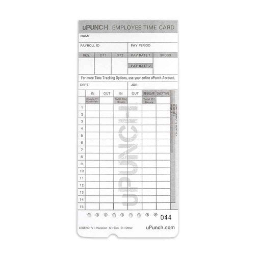 uPunch 2 Pack Ribbon/200 Card Combo for Gray HN4000 AutoAlign Calculating Time Clocks (HNRL2TCL2200)