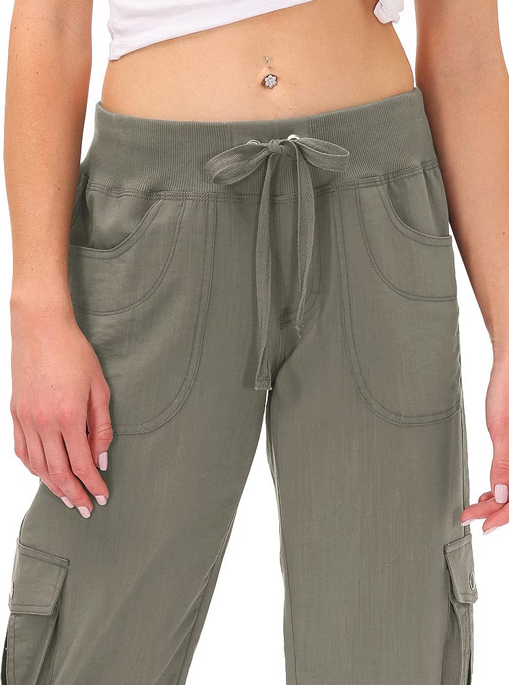 MoFiz Hiking Cargo Shorts for Women Outdoor Quick Dry Athletic Shorts for Boating Camping with Pockets Grey
