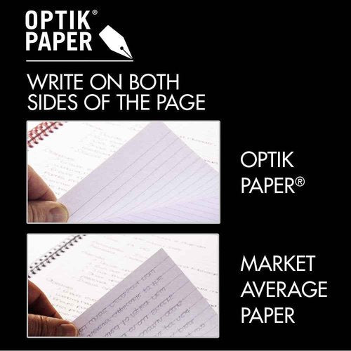 Black n' Red Notebook, Durable Hardcover, Premium Optik Paper, Scribzee App Compatible, Environmentally Friendly, Spiral Binding, 8-1/4" x 5-1/4", 70 Double-Sided Ruled Sheets, (Pack of 2)