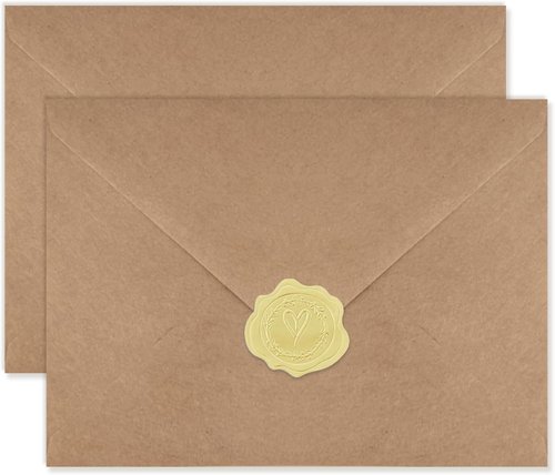 Kraft Envelopes | 100 Pack Brown Invitation Envelopes for Weddings, Baby Showers & Office (5.25" x 7.25")
