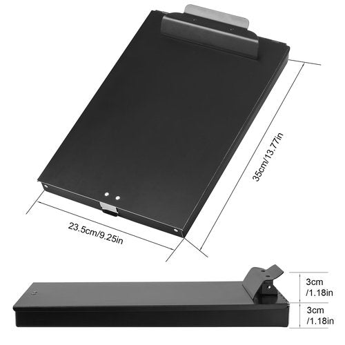 ZCZN Aluminum Clipboard with Storage, 6 Pack Recycled Metal Clipboard Box, Form Holder, Suitable for School, Office, Jobsite or Medical Staff, 9.25 x 13.78 Inches, Black