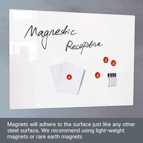 ZHIDIAN Magnetic Whiteboard Contact Paper for Wall 36 x 24 inches, Magnetic Dry Erase White Board Sticker with Non-Adhesive Backing for Office Home School