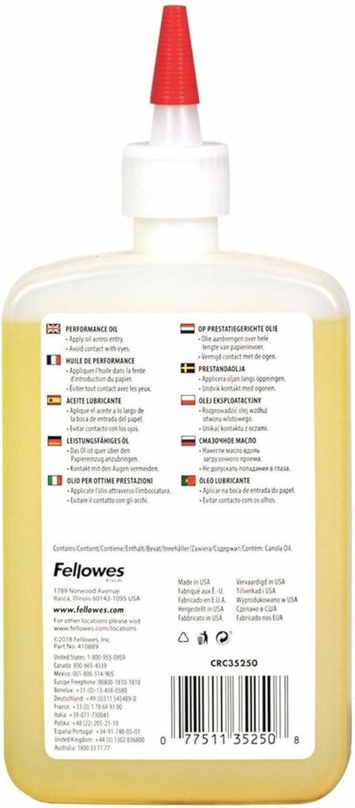 Fellowes Powershred Shredder Oil - 12 Ounce Extended Nozzle Bottle for Optimal Performance