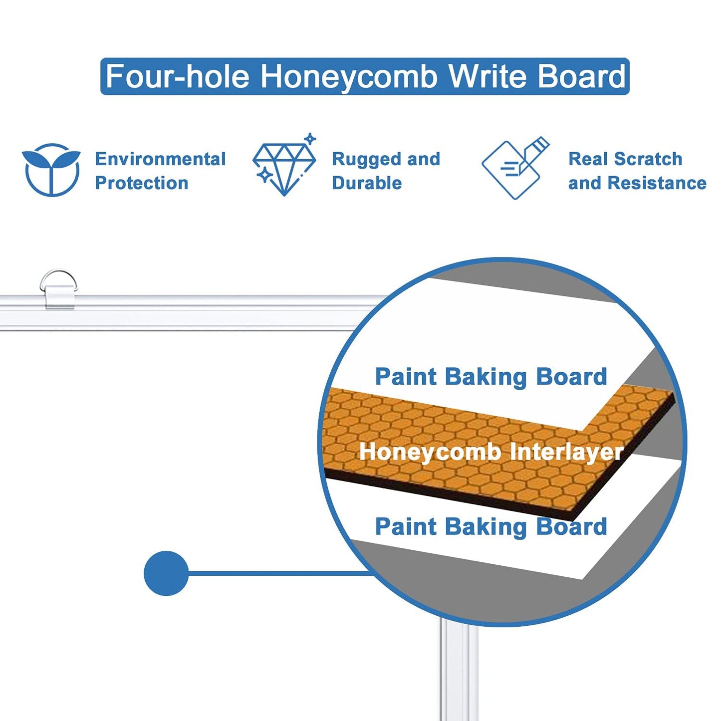 Magnetic White Board for Wall, 24" x 18" Dry Erase Board Hanging Whiteboard with Aluminum Frame for Office Home, Includes 1 Eraser & 3 Markers & 6 Magnets
