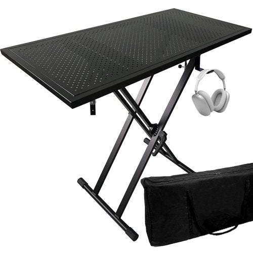 JILLSKY DJ Table Stand Audio Mixer Stand Portable Booth - 35" x 17.3" Versatile DJ Booth Stand for Piano, Laptops, Controllers, Midi Keyboards, and Audio Mixers, Mixer Pioneer DJ Controller Equipment