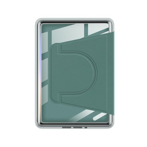360 Degree Rotating Case for 6.8" Kindle Paperwhite (11th Generation-2021 Release), Detachable Magnetic Design Protective Adjustable Stand Cover Clear Back with Auto Sleep/Wake, Dark Green