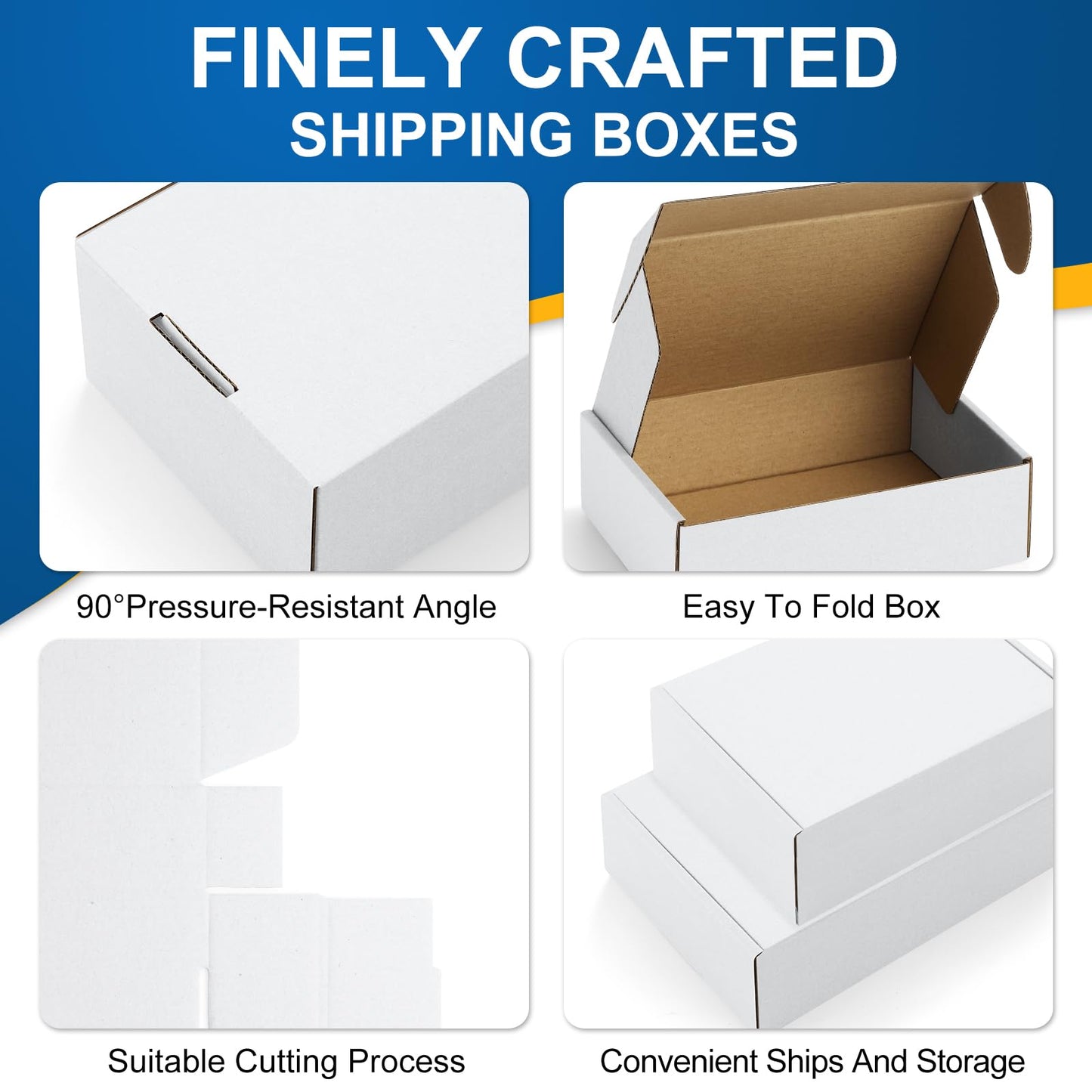 Famagic 30 Pack 11x8x2 Inch Small Shipping Boxes White Corrugated Cardboard Boxes Mailer for Small Business, Mailing Boxes for Packaging Bulk