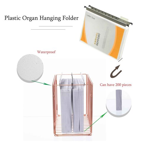 Fei Bi Large Capacity Plastic Hanging Folder, 20 Pack Reinforced Extended Hanging Folder Letter Size, Heavy 2-inch Expansion, Office Hanging Folder Organizer, White Transparent