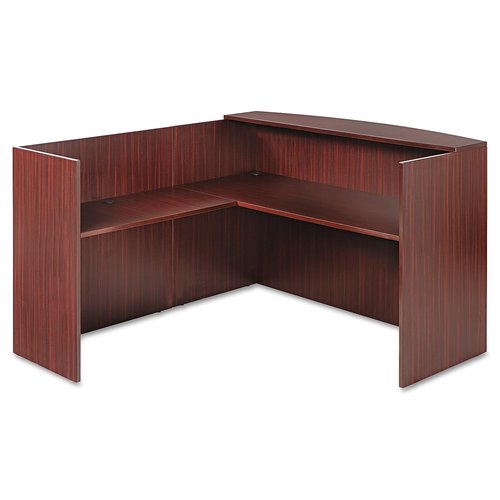 Alera ALERA Valencia Reversible Reception Return, 44.13W X 23.63D X 41.5H, Mahogany