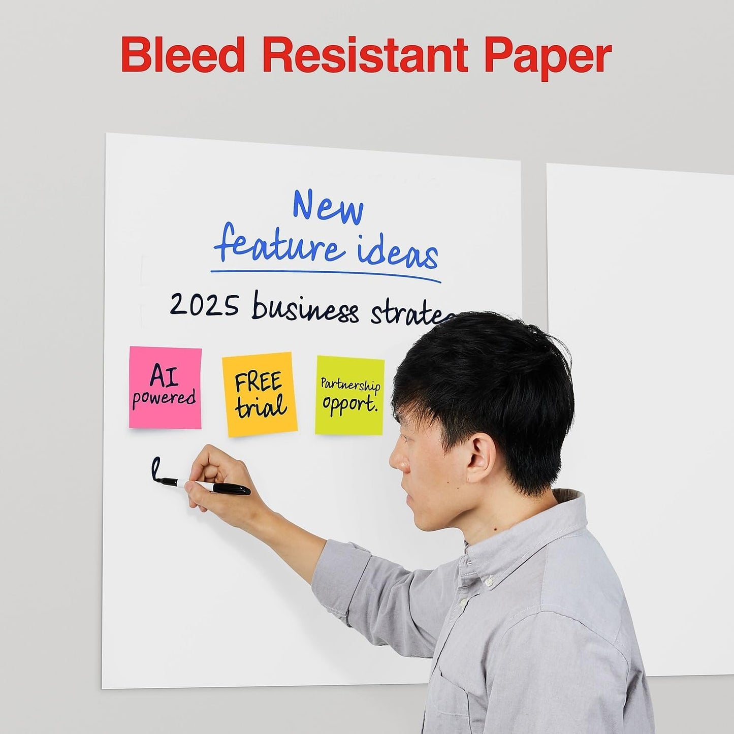 STAPLES Easel Pad - Large Repositionable Flip Chart Paper, 25"x30", 30 Sheets, Eco-Friendly White | 2 Pack