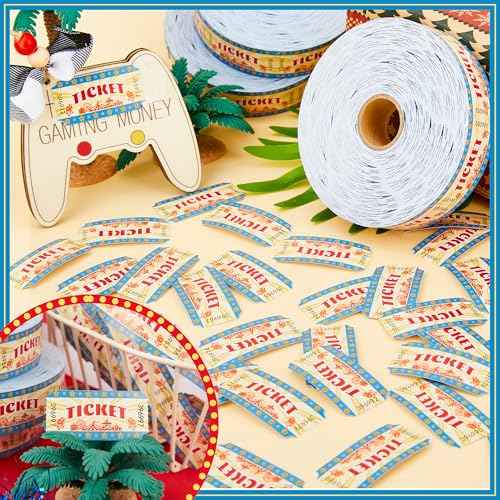 Carnival Tickets Single Roll Raffle Tickets for Events, Classroom or School Carnivals, Family Games, Door Prizes (1000 Pcs)