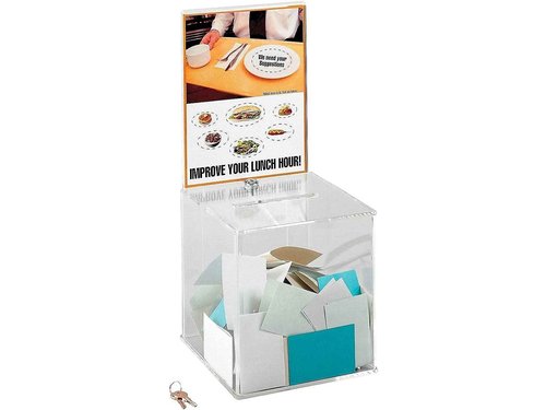 Safco 4234CL Large Acrylic Collection Boxes, Clear