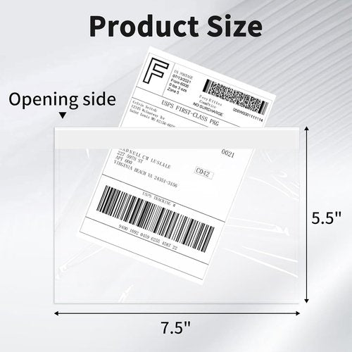9527 Clear Adhesive Packing List Envelopes - 7.5" x 5.5" | 800 Pack for Shipping Labels