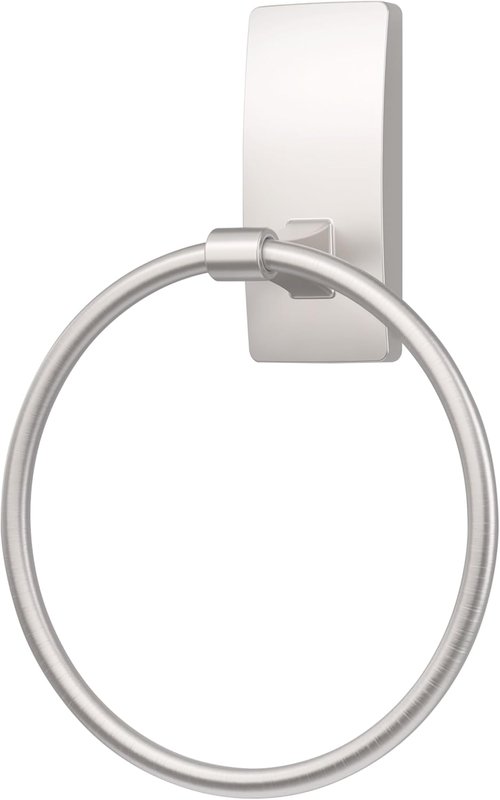 Command Hand Towel Holder - Satin Nickel | Water Resistant & Rust Resistant Bathroom Organizer, Holds 5 lbs