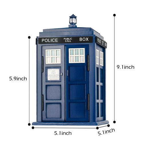 CEDAR ALPHA Wooden Tardis Cookie Jar, Desk Shed, Wood Desk Shed Pen Pencil Holder, Container