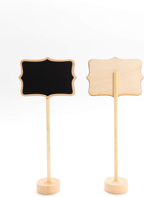 Skiennix 15 Pack Mini Chalkboard Signs - Water-Based Chalk Included | Perfect for Weddings & Events