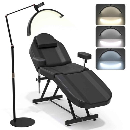 Tattoo light,Half Moon Lash Lighting: Foldable Floor LED Lamp for Eyelash- Beauty Lash Light for Eyelash Tech,Esthetician Lights with Phone Holder -Led Floor Lamp for Or Tattoo Bed,Lash Nail Tech ﻿