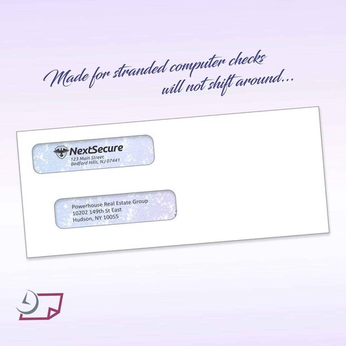 NextDayLabels - Box of 500# 8 Self Seal Double Window Security Check Envelopes