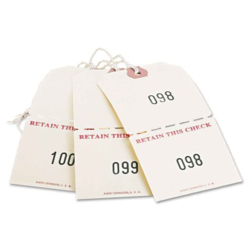 Avery 18670 Duplicate Auto Park Tags, 1-500, 4 3/4 x 2 3/8, Manila (Box of 500)