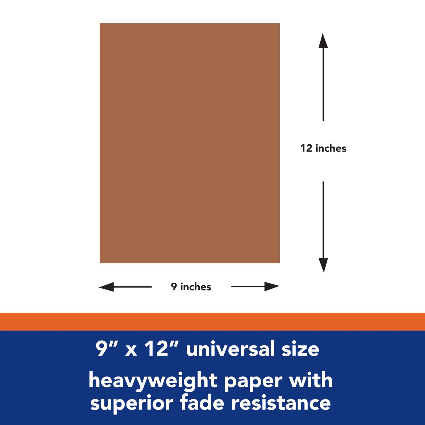 PACON-103031 Tru-Ray Heavyweight Construction Paper, Warm Brown, 9" x 12", 50 Sheets