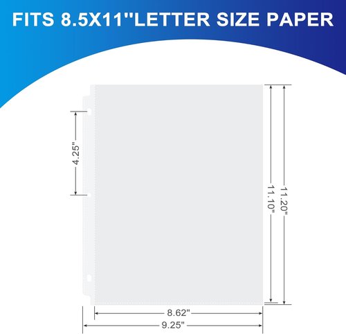 Aegero Clear Sheet Protectors - 65 Pack | 8.5 x 11 Inch Top Loading Page Protectors for Binders