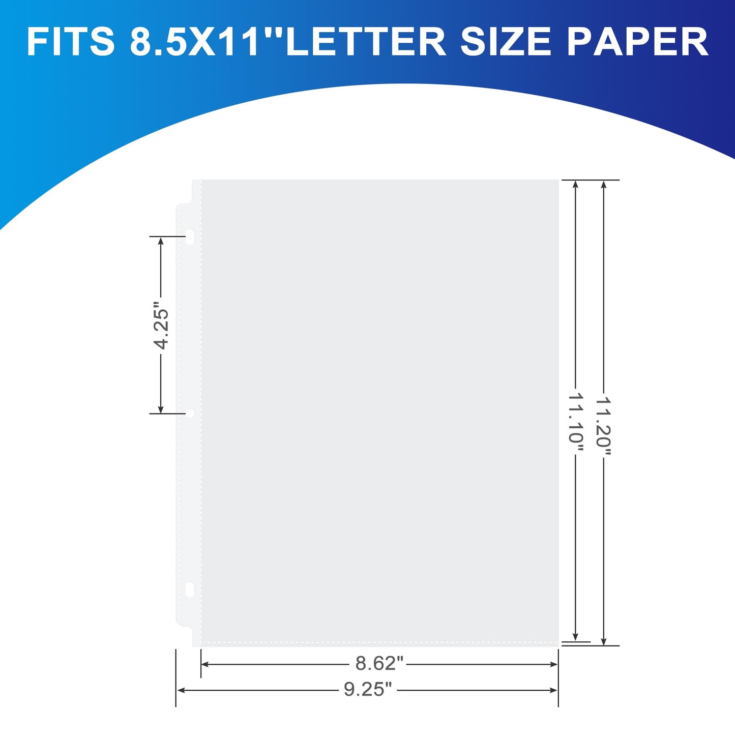 300 Pack Clear Sheet Protectors, 8.5 x 11 inch Page Protectors for 3 Ring Binder,Top Loading Paper Protector for Documents and Photos,Letter Size