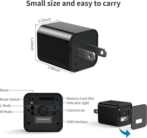 IZNVEE Charger Camera HD 1080P Nanny Cam Wall Outlet, Motion Detection