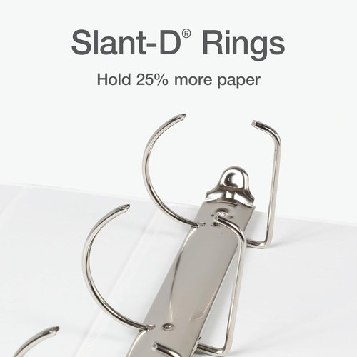 Oxford 2 Inch D-Ring Binder - XtraLife Hinge, Non-Stick PVC-Free, 540-Sheet Capacity, White