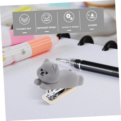 CAXUSD Cute Dachshund Design Mini Stapler Desktop Storage for Office School and Home