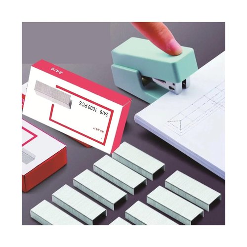 Xuyingst 1-3Box 1000pcs Effortless Staple 24/6, Office Stationery Reinforced Steel Core Staple, Nail Binding Ins Mini Stapler