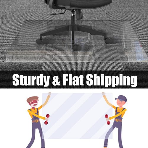 2 Pack Office Chair Mat for Carpet 47" x 29", Chair Floor Mat 1/7" Thick 10 Pounds Heavy Duty, Hard Desk Chair Mat for Carpeted Floors (47 * 29 inches-2PCS)