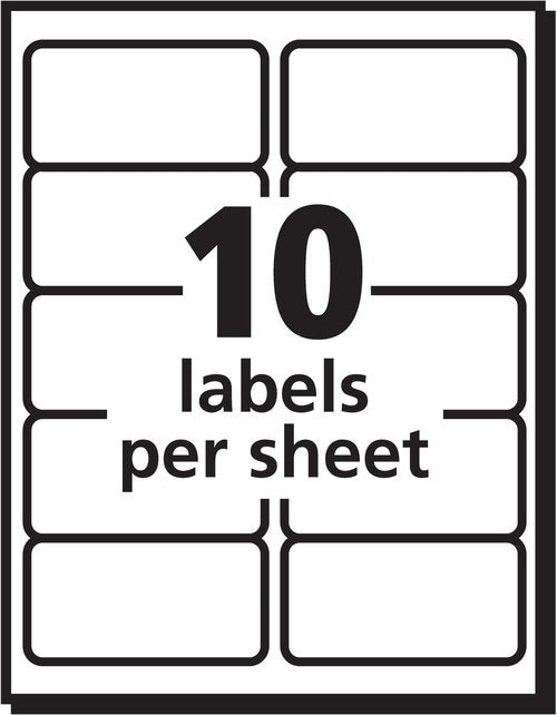 PRES-a-ply Laser Label, 2 x 4 Inches, White, Box of 2500, 2 Packs (30609)
